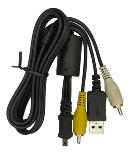 Cabo Usb Áudio Vídeo de Dados Para Sony Cyber-Shot W510 W520 W530 W550 W630