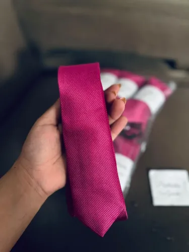 12 gravatas rosa fúcsia slim para Padrinhos