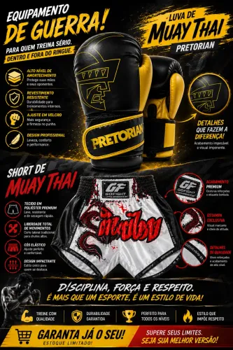 Luva de muay thai e Short de thay