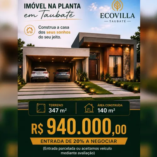 Casa na Planta em Condomínio em Terreno de 247m² 