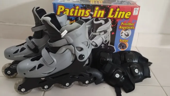 Patins in Line Conjunto Prata(cinza)