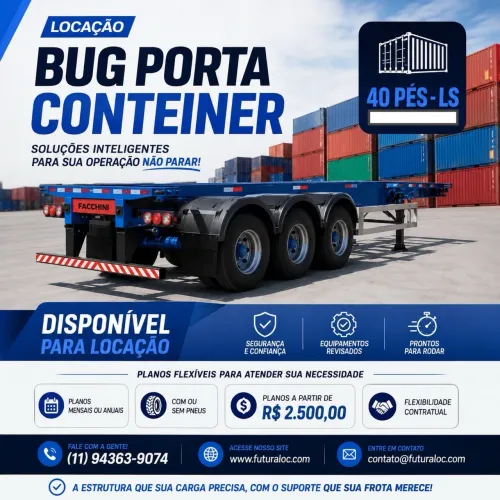 Locação de BUG porta conteiner 40 pés