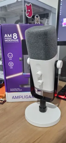 Microfone Dinâmico Fifine AM8 Branco (USB/XLR) - Estado de Novo (Na Caixa)