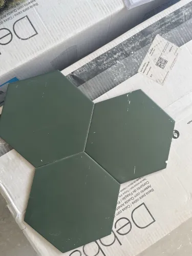 Revestimento Cerâmico Hexagonal Verde Escuro Premium - Sobra Obra