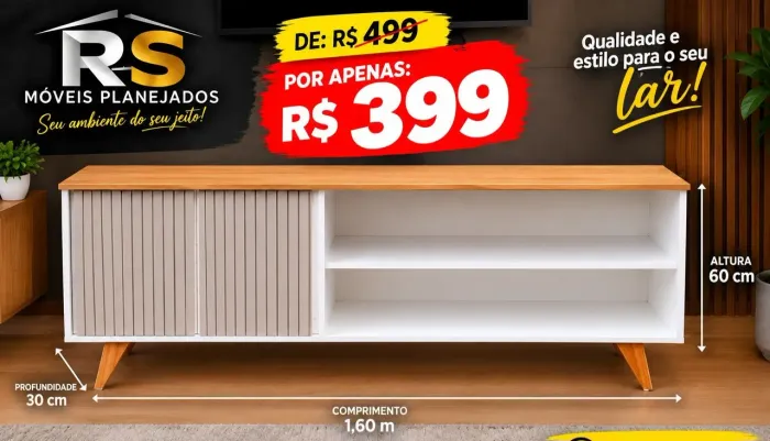 Rack para TV 1,60m