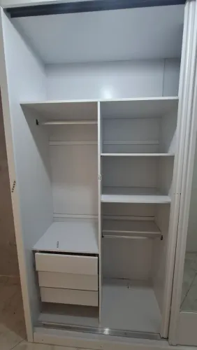 Guarda-Roupa Casal com Espelho, 2 Portas de Correr e 6 Gavetas - 226cm de Largura