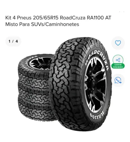 Pneu Aro 15 Roadcruze  205/65R15 seminovo 