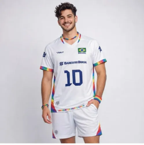 Camisa Seleção Brasil Vôlei 2025 Orgulho GLBTQ Tamanho P M G GG 3G