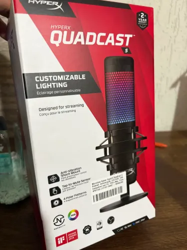 Microfone Gamer Hyperx Quadcast S RGB