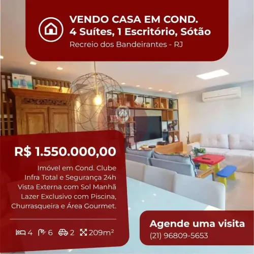 Casa de condomínio à venda, no Private Aqua & Gourmet em Rio de Janeiro, Recreio dos Bande
