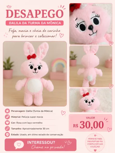 pelucia turma da monica dalila 