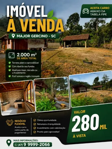 Sítio com cachoeira e casa