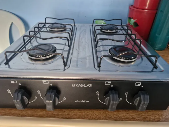 Fogão cooktop de mesa, a gás 4 bocas Braslar