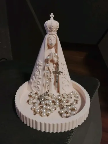 Escultura Porta-terços Nossa Senhora Aparecida