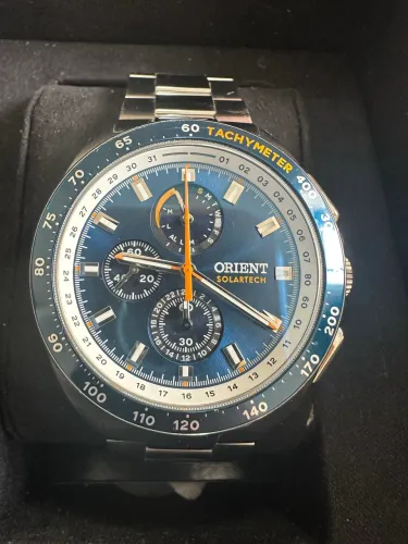 Relógio orient solar calendário perpétuo 