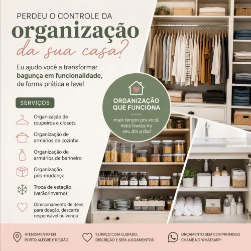 Perdeu o controle da organização da casa? Eu ajudo | Porto Alegre