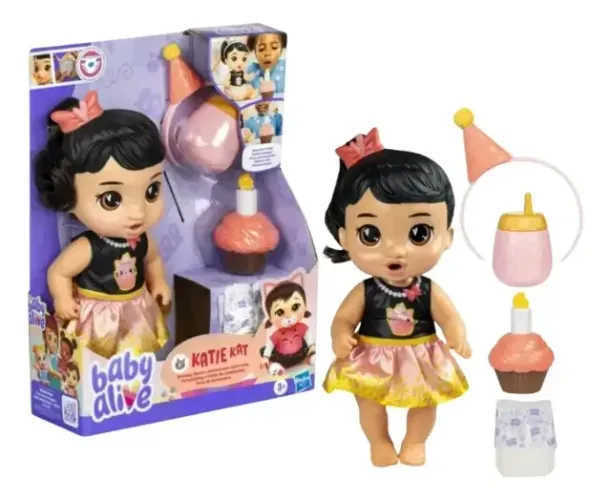 Boneca Baby Alive - Festa de Aniversário - Katie Kat - NOVA