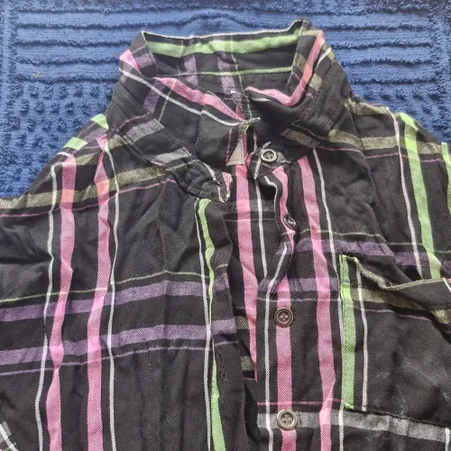 Camisa xadrez infantil femenina 