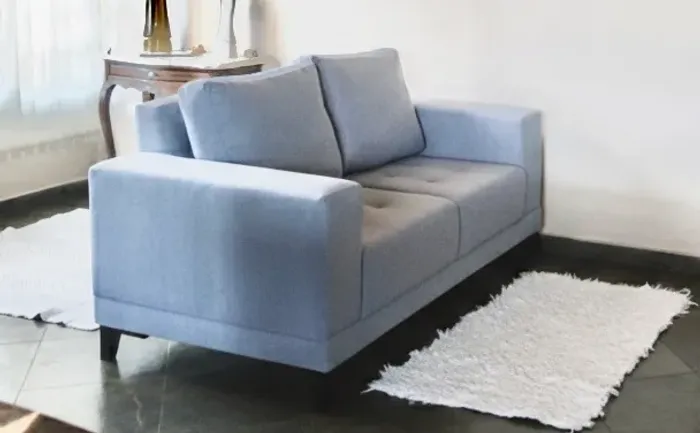 Sofá 2 lugares Linho Cinza