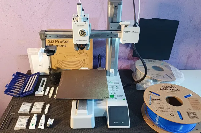 Kit A1 Mini bambu impressora 3D com filamentos