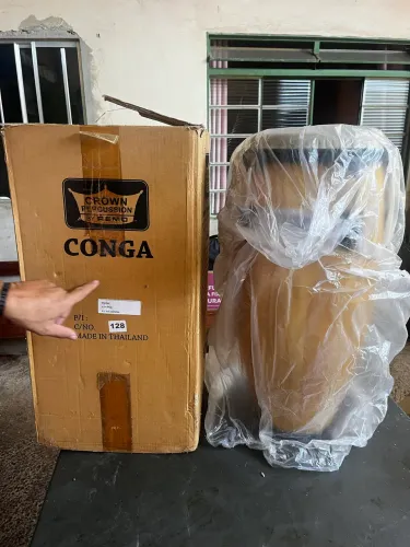 Par de Congas 10 & 11 polegadas, double stand natural wood