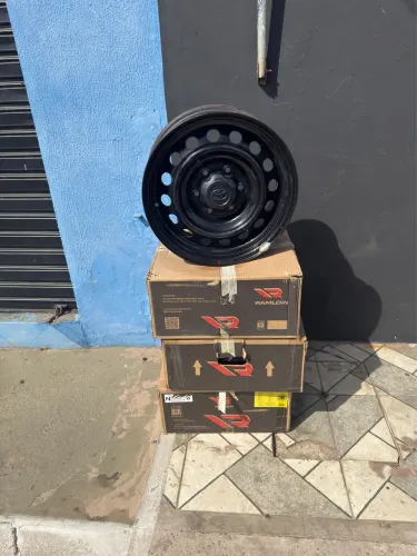 4 Calhas de ferro Hilux aro 17 original 