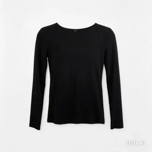 Blusa Preta Manga Longa Gola Careca - Modelo Justinho