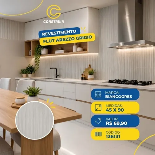 Revestimento Flut Arezzo Grigio