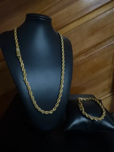 Corrente e Pulseira Banhado a Ouro 18k