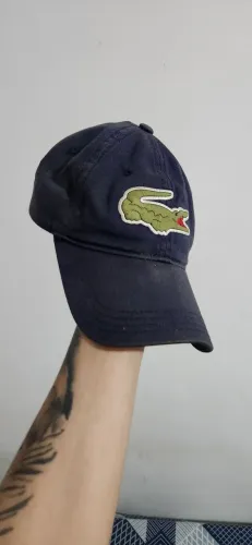 Boné Lacoste Big Croc Azul Marinho Vintage - Funcionando Regulagem Nota 8/10