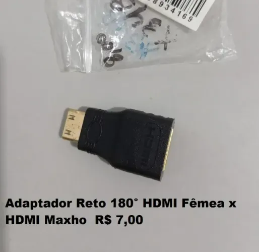 Adaptador Reto 180° HDMI Fêmea x HDMI Macho 9,00