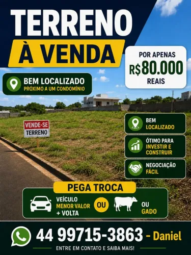 Vendo ou troco terreno quitado