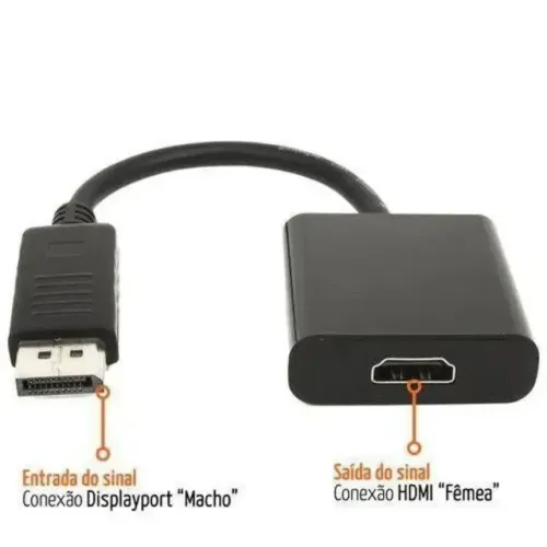 Adaptador Displayport Macho x Hdmi Femea