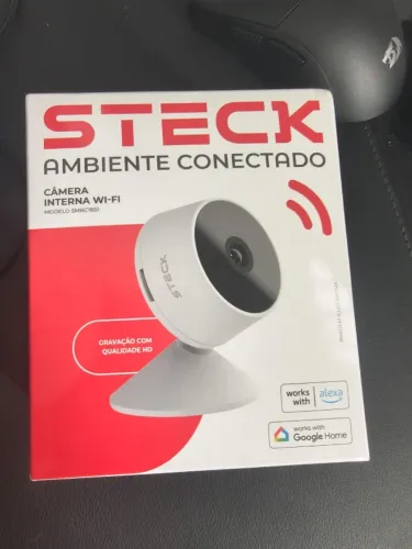 Steck, Câmera Inteligente Steck Ambiente Conectado, Segurança Interna, Wi-Fi, Branca