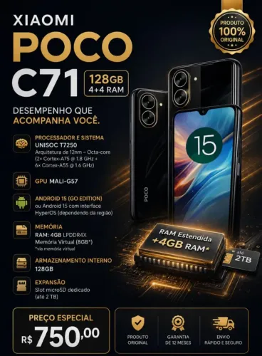 PROMOÇÃO XIAOMI POCO C71 128GB PRONTA ENTREGa