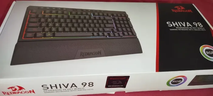 Teclado Membrana Redragon + Mouse Gamer Patriot Viper V551 RGB 12000dpi 7 Botões
