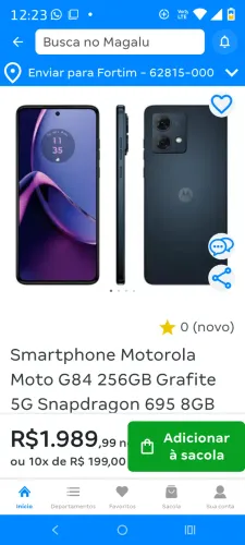 Motorola G84 sem marca de uso 