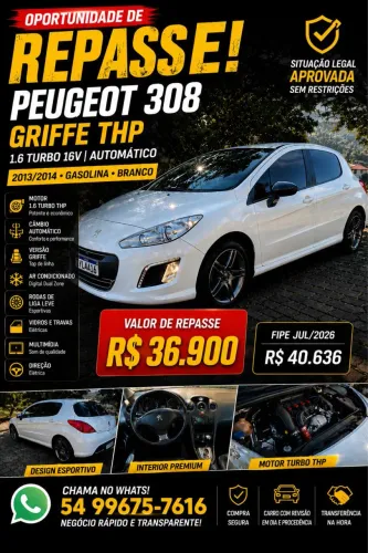 Peugeot 308 Feline/griffe 1.6 Turbo 16V 5P Aut. 2014