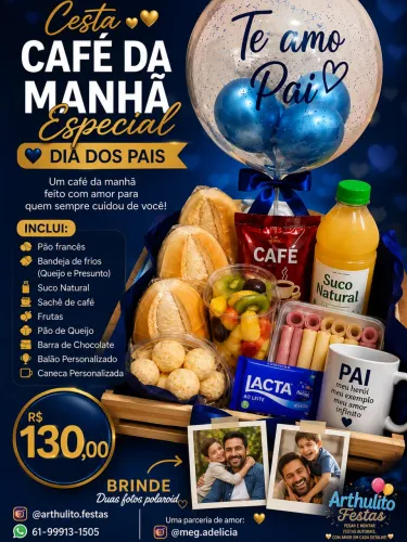 Cesta de Café da Manhã dia dos Pais 