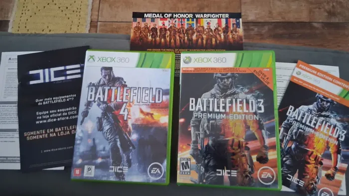 LOTE - BATTLEFIELD 3 e 4 - XBOX 360