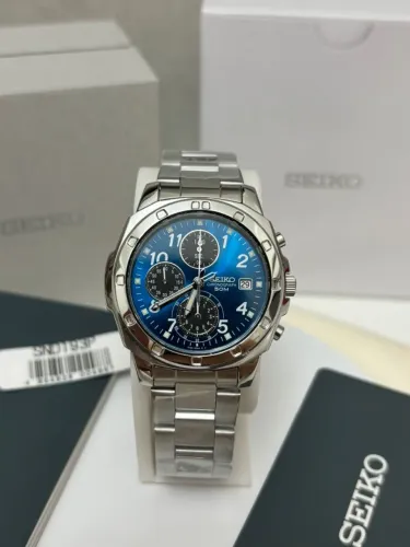 Relógio Seiko SND193P1 Cronógrafo Azul 40,5mm | Novo | Full Set | Original Made in Japan