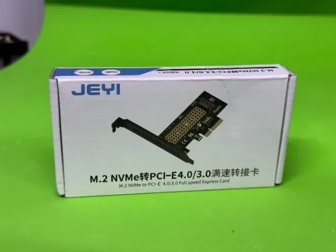 Adaptador JEYI M.2 NVMe para PCIe 4.0 X4 64Gbps Compatível com PCIe 3.0 e 2.0