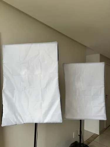 Kit 2 Soft Box bocal 4 lâmpadas 50x70 + tripé 2m