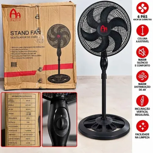 VENTILADOR DE CHÃO ANXIN 40CM 6 PÁS - 220V