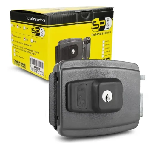 FECHADURA DE PORTÃO ELÉTRICA SECURITY PARTS CINZA
