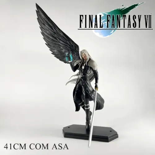 Action Figure Sephiroth Final Fantasy 7 Game Anime Figuras Boneco Estatueta em PVC de 41cm