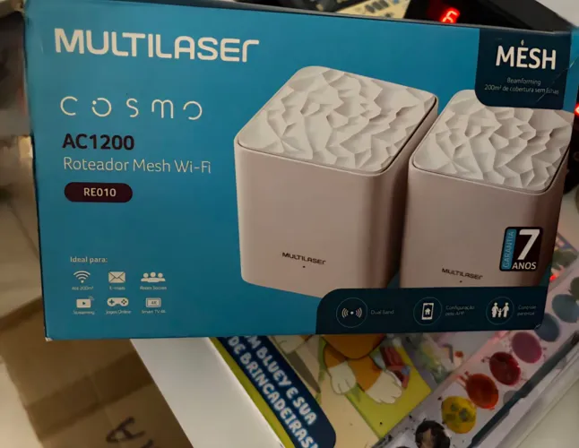 EXCEPCIONAL MESH WI-FI COSMO AC 1200. 02 Peças Dual Band Planos de até 100 MEGA.