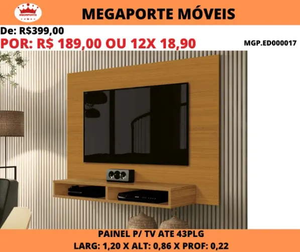 PAINEL DE TV ATÉ 43 POLEGADAS 