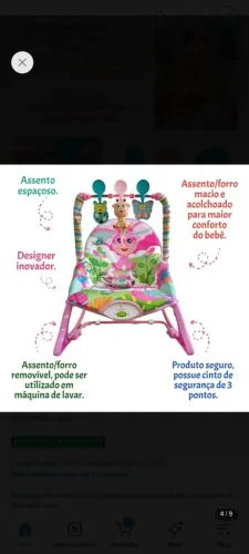 Vendo cadeirinha de balanço musical