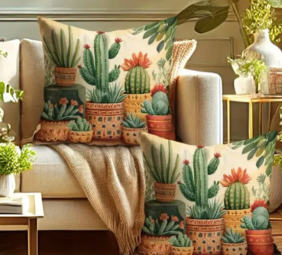 Almofadas Decorativas Personalizadas 30x30 - Estilo Moderno / Frases / Cactos